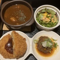 和牛料理 要 - 241202月　大阪　和牛料理 要　黒毛和牛ミニハンバーグ、ビーフシチュー、コロッケ
