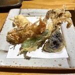 石臼挽き手打 蕎楽亭 - 海老天ざるの天ぷら