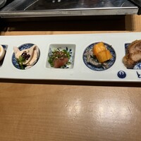とり田 博多本店 - 前菜5種盛り