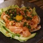 鳥恵 - 安定の鳥ユッケ( ･´ｰ･｀)どや