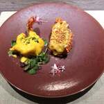 銀座 鮨 桃の木 - 伊勢海老マンゴーマヨネーズソース