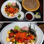 いづ味 - 海鮮チラシ丼セット。蕎麦処 出雲そば　いづ味(東京都港区泉ガーデンタワー1階)食彩賓館撮影