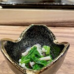 鮨 飛鳥 - わさび菜ときのこのおひたし