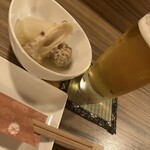居酒屋 あん葉 - お通しのおでんそして生ビール