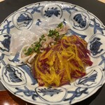 東山無垢 - とらフグの刺身　あん肝とともに