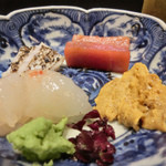 う越貞 - 北海道のボタンエビ、五島列島の特大の太刀魚、那智勝浦のシビ、淡路島由良の雲丹