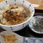 Tennen Onsen Kaiou Nai Oshokuji Dokoro Kaiou - 「白えび茶漬け」白えびと塩昆布は別皿で。