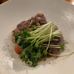 海鮮酒場 牡蠣いかだ屋 - 牛コウネの炙り