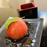 福島牛ステーキと肉汁ハンバーグ 文や - 完熟トマト