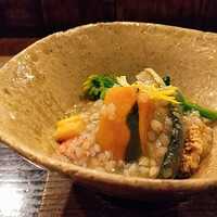 葉歩花庭 - 炊き合わせ　菊芋　茄子　南瓜　鱈子　はなっこりー　紅葉麩