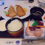 秀丸 - 海老フライ定食・刺身付き