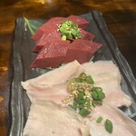 炭火焼肉 ホルモン にく式 - ハツ　ガツ刺し