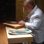 初音鮨 - 大将と鰹漬け