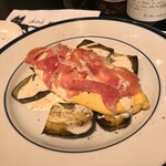 山下食堂 - 茄子のソテーとオムレツ　パルミジャーノのクリーム
