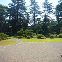 上杉伯爵邸 - 客間から見える大きな庭園