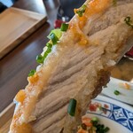 多の津うどん - 厚みがあり柔らかいトンカツ