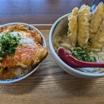 多の津うどん - カツ丼セット　ごぼ天トッピング