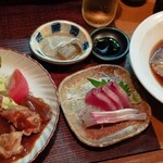 おにおん - ディナーセット。鯛のあら煮が遠すぎるｗ