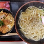 鳴門うどん - カツ丼セット・ごぼう天うどん・2玉で。