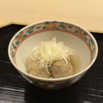 道人 - ・鶉のつくねと淀大根の鍋、白葱載せ