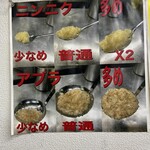 ラーメン 富次郎 - 脂とにんにくの量の目安