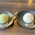 百年亭 - 抹茶＆栗のシャーベット