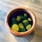 百年亭 - きゅうりのお漬物