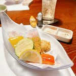 味の樹 - 鰆とアナゴの美人粉揚げ