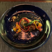 CANNA - スズキのグラティネ　柚子味噌風味焼き茄子のマリネとケッカソース