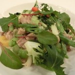 D'ORO - 14.4月　幻想ポークのグリーンペッパー風味と春野菜　トルキオで搾るビゴリ