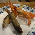 柳家 - 揚げ物（雨子の稚魚、鮎、川海老）