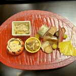 よし町 - 柿の白和え大好きだー！他も火入れや質感、味付けが素晴らしい！！あーー素晴らしい！天才だあああ！