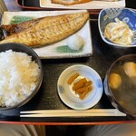 七郷屋 - サバ焼き定食　ご飯大盛り　マカロニサラダ　1,210円