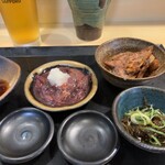 魚の松本 - 蛍烏賊沖漬け、大根のあら炊き、モズク酢