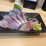 魚の松本 - 鯖お造り(デカい、旨い)