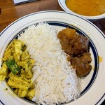 ぽるこネ。 - ブテコ定食(ラム)@1,100円  コレだよねぇ！ネパール料理はおかずとご飯だよねぇ！ダルパートもいいけど、こういうお手軽なのもイイじゃない！