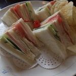 cafe21 - ハムチーズサンドイッチ、ポテトチップ＾＾