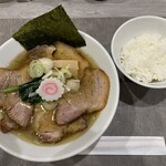 手打ち 蓮 - しおチャーシュー麺＋白米