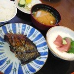一力 - 鰤の照り焼きと鮪のやまかけ