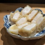 魚酒肴 くぅ - ホタテ天ぷら
