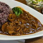 キッチン ブルー グローブ - ハッシュドビーフのアップ