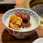 SATOブリアン七番 - 岩手水沢牛 ブリめし（うに付）