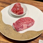 SATOブリアン七番 - 岩手水沢牛 ヒレテート（たれ）
      鹿児島県産和牛 ハラミ（塩）