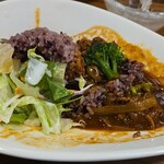 キッチン ブルー グローブ - 再びサラダを乗せて