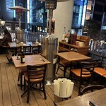 Trattoria Da KENZO - テラス席　ストーブとブランケットで暖を取ります