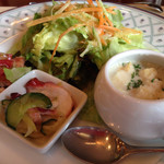 アチェーロ - 前菜のサラダ、マリネ、クラムチャウダー②