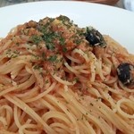 ニジイロ Dining,Cafe＆Bar - ランチ：ツナとオリーブのトマトソーススパゲティ　2014.5