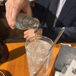 立呑 富士屋本店 - Taka特製芋ソーダの配合は　ソーダ0.5 原液9.5  
