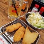 串カツ田中 - 豚カツ串、ささみ梅大葉、キス