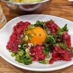 串カツ田中 - 牛生ハムユッケ